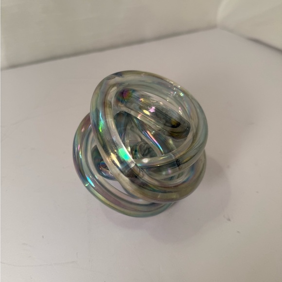 Stunning Murano Twisted Clear Rope Knot Art Glass Paper Weight Sculpture Vintage - Picture 3 of 6